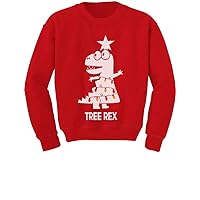 Tstars Trex Ugly Christmas Sweater Style Santa Riding Dino Youth Kids Sweatshirt