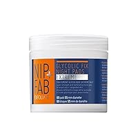 Nip + Fab Glycolic Acid Night Face Pads with Salicylic and Hyaluronic Acid, Exfoliating Resurfacing AHA Facial Pad for Exfoliation Even Skin Tone Blemish Control Pigmentation, 60 Pads, 2.7 Ounce