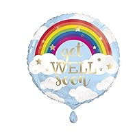 Unique Rainbow Get Well Soon Foil Balloons, 18