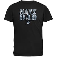 Old Glory Navy Dad Black Adult T-Shirt - X-Large