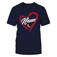 FanPrint Ole Miss Rebels - Heart Shape - Nana - University Team Logo Gift T-Shirt
