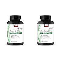 ProbioSlim + Prebiotic Fiber Weight Loss Supplement for Women and Men, Probiotic and Prebiotic Digestive Health Support with Green Tea Extract and Psyllium Husk Fiber, 120 Capsules