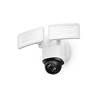 eufy Security Floodlight Camera E340 Wired, Security Camera Outdoor, 360° Pan & Tilt, 24/7 Recording, 2.4G/5G Wi-Fi, 2000 LM, Motion Detection, Built-In Siren, Dual Cam, HB3 Compatible, No Monthly Fee