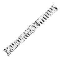 Solid Stainless Steel Watchband 20mm for Omega DEVILLE Watch Strap Deployment Clasp Curved End Wrist Watches Bracelet (Color : Silver, Size : 20mm)
