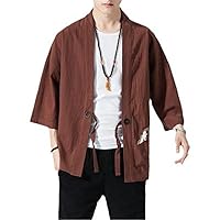 Japanese Kimono Men Cardigan Streetwear Traditional Samurai Clothing Shirt Male Shirts