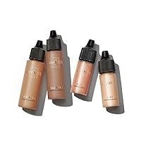 Luminess Air Airbrush Makeup Starter Kit, Silk 4-in-1 Airbrush Foundation, Tan, 0.5 Oz, 4 Count