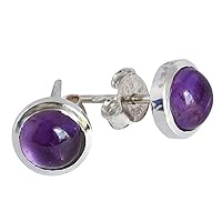 925 Sterling Silver 7 MM Stud Solitaire Minimalist Earrings For Women Fashion Jewelry