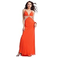 Clarisse Embellished Cutout V-Neck Prom Gown 1386