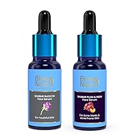Blue Nectar Ultimate Skin Care Duo: Bakuchi Anti Aging Serum + Plum Anti Acne Serum | Youthful, Clear Skin Combo | Oil-Free Formulas (2x1 Fl Oz)