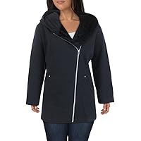Women's Plus Size Hooded Sweatshirt Jacket with Asymetrical Zip, Black Leopard, 2X