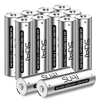 Rechargeable AA Batteries 2800mAh High Capacity 1.2V, Per Charged Ni-MH AAA Batteries Low Self Discharge AAA Rechargeable Battery Pack of 12