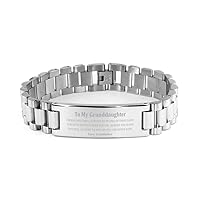 To My Granddaughter Supporting Gifts from Grandfather, I will always be in one of three places, Encouragement Ladder Stainless Steel Bracelet for Granddaughter