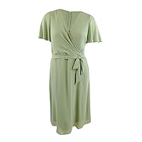Lauren Ralph Lauren Women's Georgette Flutter-Sleeve Dress (8, Lily Pad)