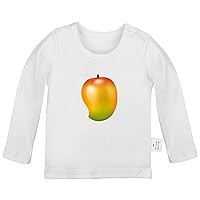 Fruit Pear Mango Cute Novelty T Shirt, Infant Baby T-Shirts, Newborn Long Sleeves Graphic Tee Tops