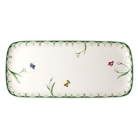 Villeroy & Boch Spring Sandwich Tray, 13.75 x 6.25 in, White/Colored
