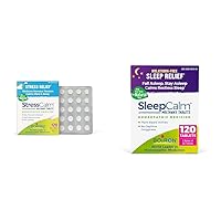 Boiron StressCalm 120 Tablets and SleepCalm 60 Count Pack of 2 for Occasional Stress, Anxiousness, Nervousness, Irritability, Fatigue, Restless Sleep, Intermittent Awakening Relief