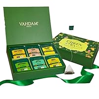 Assorted Green Tea Gift Set (6 Flavors, 60 Pyramid Tea Bags) Mothers Day Gifts For Mom | Premium Tea Gifts | Mothers Day Gift Basket | Mom Gifts from Daughter & Son
