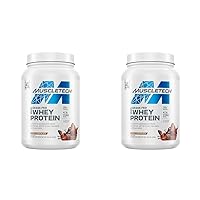 MuscleTech Grass Fed Whey Protein Powder for Muscle Gain, Growth Hormone Free, Non-GMO, Gluten Free, 20g Protein + 4.3g BCAA, Triple Chocolate, 1.8 lbs (Pack of 2)