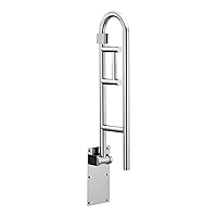 Moen Stainless Safety 30-Inch Flip-Up Bathroom Grab Bar with Integrated Toilet Paper Holder, Wall Mounted Support for Handicapped or Elderly, R8962FD