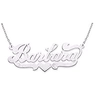 RYLOS Necklaces For Women Gold Necklaces for Women & Men Sterling Silver or Yellow Gold Plated Silver Personalized Shiny HIgh Polished Nameplate Necklace 17MM Special Order, Made to Order Necklace