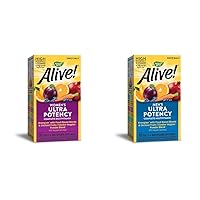 Nature's Way Alive! Once Daily Multivitamin Bundle: Women's & Men's Ultra Potency, Food-Based Blends, 60 Tablets Each