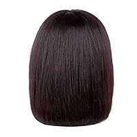 Short Bob Lace Wigs Human Hair Wig 8a Brazilian Virgin Hair Glueless Lace Front Wig with Baby Hair for Black Women Pre Plucked 180% Density Natural Color 8inch