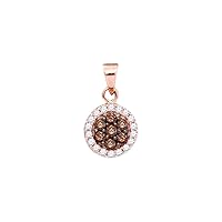 Brandy Diamond® 10k Rose Gold Chocolate Brown Diamond Flower Necklace Pendant 3/8 Ctw.