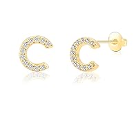 Hypoallergenic Initial Studs Earrings Jewelry Gifts for Women Mens