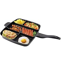 Frying Pan With Lid Non-Stick 5 in 1 Grill Pan Divided Frying Pan for All-in-One Cooked Breakfast & More Fry Pan With Induction Cooking 15'' Skillet,15inch
