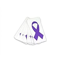 25 Purple Awareness Ribbon Decals - Use on Your Helmet or Vehicle - (25 Decals - Wholesale)
