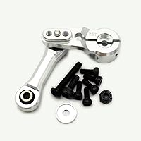 Aluminum 25T Servo Horn and Steering Link Tie Rod Silver for Arrma Kraton Mojave Outcast Talion Typhon Notorious Infraction AR340061 AR330230