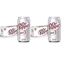 Diet Dr Pepper Soda, 12 fl. oz. Cans, 12 Pack (Pack of 2)
