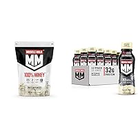 Muscle Milk 100% Whey Protein Powder, Vanilla, 5 Pound, 68 Servings & Pro Advanced Nutrition Protein Shake, Intense Vanilla, 11.16 Fl Oz (12 Pack)