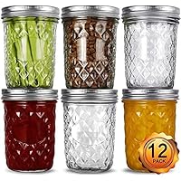 Wide Mouth Mason Jars 16oz, 12 Pack 16 oz Wide Mouth Mason Jars with Lids and Bands, Ideal for Jam, Honey, Wedding Favors, Shower Favors