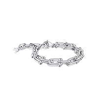 Paperclip Chain Choker for Women, 6mm U Shaped Link Bracelet Anklets, Minimalist Chains Paper Clip Necklace for Hip Hop Rapper