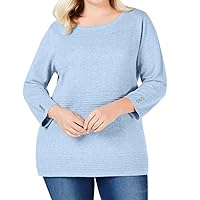 Karen Scott Plus Size Cotton Pointelle Sweater