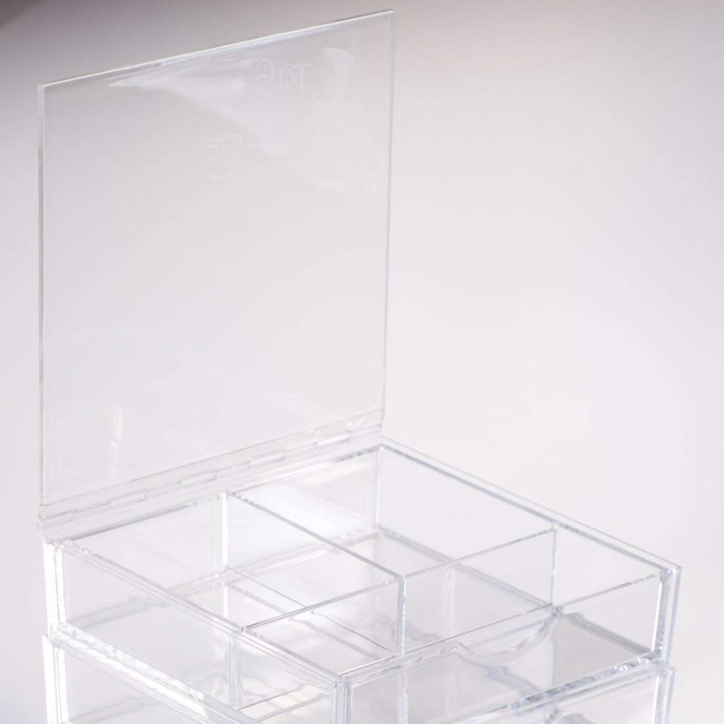 Boxy Girl Double Stack Clear Acrylic Makeup Organizer (With Lid)