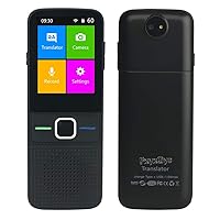 Language Translator Portable Instant Translator Device Support WiFi/Hotspot/Offline Two- Way Real Time Online 137 Languages with 2.4Inch Touch Screen Recording Smart Translator（Black）