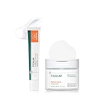 P.CALM Trouble Rescue Kit - Centella Trouble Spot Cream 0.5 fl.oz & Barrier Cycle Toner Pad 60 Sheets | Korean Skincare for Sensitive Skin