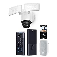 Video Smart Lock S330, Chime Included+eufy Security Floodlight Camera E340 Wired, 360° Pan and Tilt