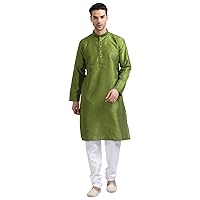 Men's Kurta Pajama Set for Men | Ethnic Indian Traditional Wear Art Silk Kurta Pyjama Set