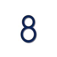House Number 8 AVENIDA Door Numbers in 3 Sizes (15, 20, 25cm / 5.9, 7.8, 9.8in) Modern Floating House Number Acrylic incl. Fixings, Colour:Navy, Size:25cm / 9.8'' / 250mm