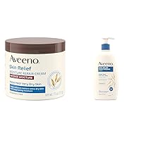 Aveeno Skin Relief Intense Moisture Repair Body Cream with Triple Oat & Shea Butter Formula & Skin Relief Fragrance-Free Moisturizing Lotion for Sensitive Skin, with Natural Shea Butter