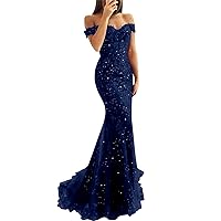 Tulle Prom Dress Long Applique Strapless Mermaid Off Shoulder Corset Lace Formal Evening Dress PA306