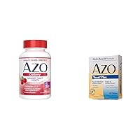 AZO Cranberry Urinary Tract Softgels Yeast Plus Vaginal Symptom Relief Tablets Bundle, 100 Count and 60 Count