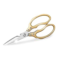 Kitchen Scissors, Heavy Duty Sharp Kitchen Shears Dishwasher Safe,Gold Kitchen Accessories Cooking Shears for Kitchen Meat Chicken Fish Poultry Herb Bread (Gold)