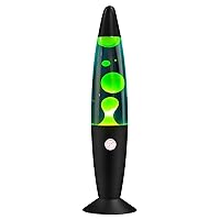 Green Magma Motion Lamp with Yellow Wax Flow in Blue Liquid for Kids Boys Girls Night Light for Home Room Office Decor Glitter Lamps Great Christmas Thanksgiving Day Gift for Adults