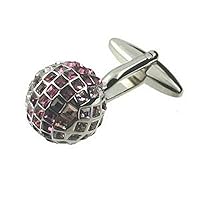 Cuff links Cufflinks for men~Draco Pink Bling Crystal Cufflinks + Hand Made Black Pouch