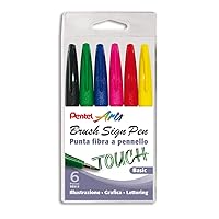 Brush Sign Pen 10 pieces taschina 6 pz colori basic