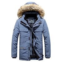 Mens Winter Coat Outdoor Warm Thick Hooded With Zipper Pocket Warm Windbreaker Jackets Heated Casual Hoodie